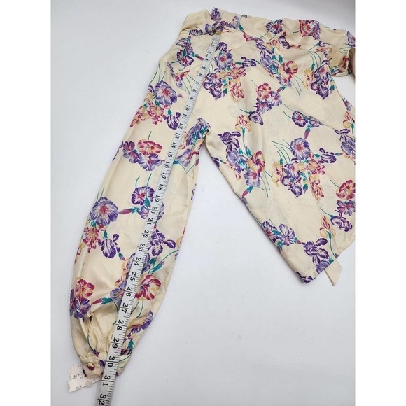NWT VTG 70s Helen Fabrikant Floral Bow Secretary Blouse Women's Size 8 - Picture 8 of 12